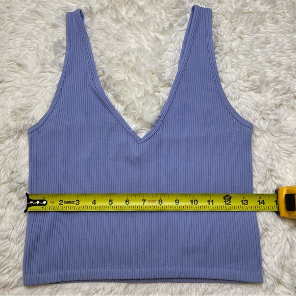 Forever 21 Purple/Blue Ribbed V-Plunge Crop Top - Picture 5 of 6